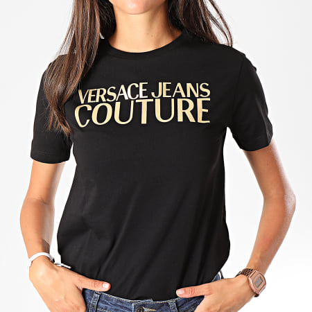 Versace Jeans Couture - Tee Shirt Femme B2HUB7K4-30294 Noir Doré