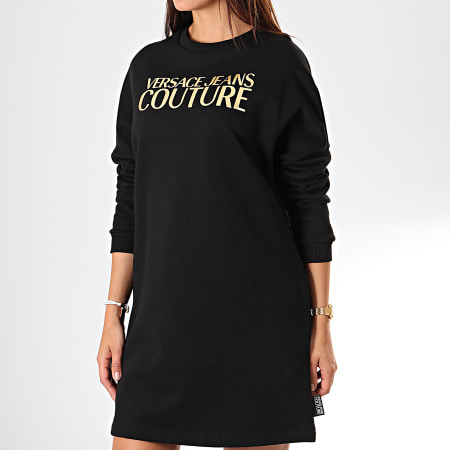 Versace Jeans Couture - Robe Sweat Crewneck Femme D2HUB468-30220 Noir Doré