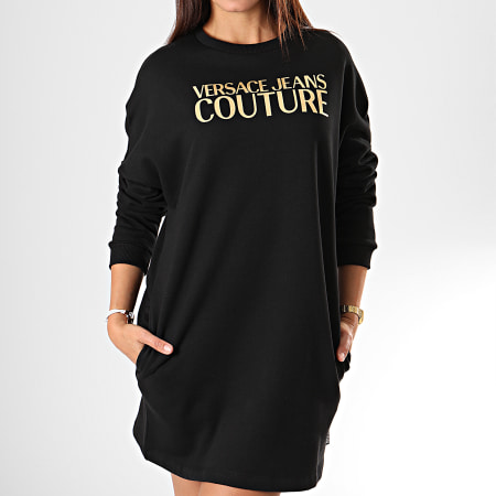 Versace Jeans Couture - Robe Sweat Crewneck Femme D2HUB468-30220 Noir Doré