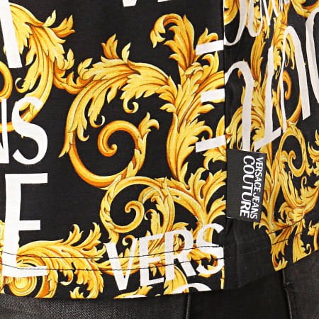 Versace Jeans Couture - Tee Shirt Slim UUP600 Basic B3GUA7S0-S0588 Noir Jaune Renaissance Floral
