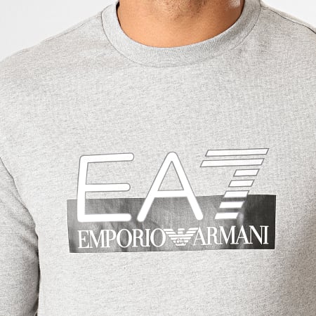 EA7 Emporio Armani - Sweat Crewneck 6GPM60-PJ05Z Gris Chiné Argenté