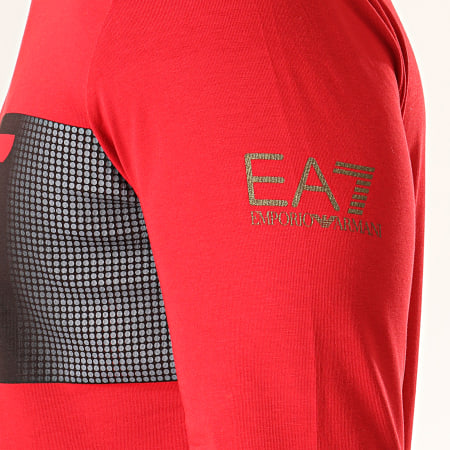 EA7 Emporio Armani - Tee Shirt Manches Longues 6GPT59-PJQ9Z Rouge