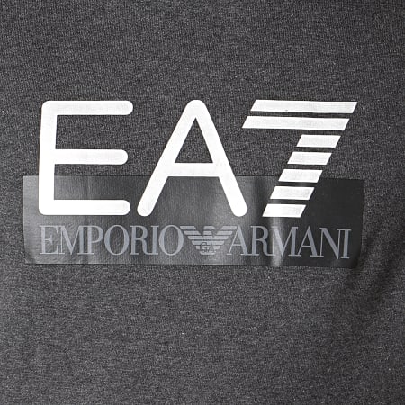 EA7 Emporio Armani - Sweat Capuche 6GPM17-PJ07Z Gris Anthracite Chiné Argenté