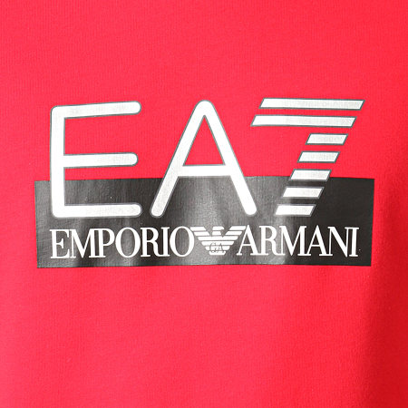 EA7 Emporio Armani - Sweat Crewneck 6GPM60-PJ05Z Rouge Argenté