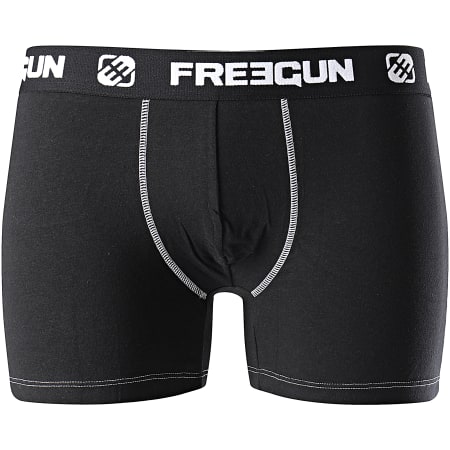 Freegun - Lot De 2 Boxers Coton Stretch Noir