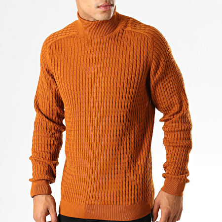 Selected - Pull Col Roulé Carlos Cable Camel