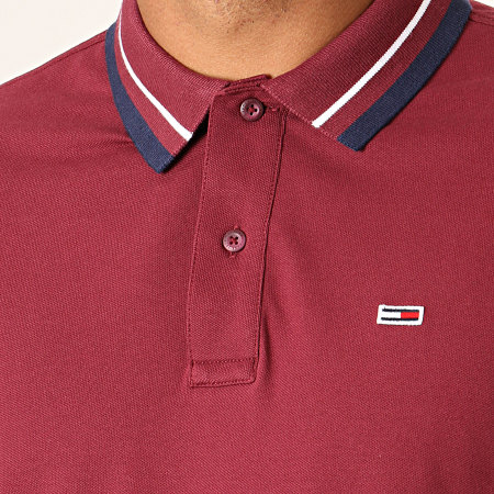 Tommy Jeans - Polo Manches Courtes Classics Tipped 7195 Bordeaux