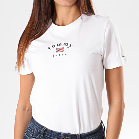 Tommy Hilfiger - Tee Shirt Slim Femme Essential Americ 7164 Blanc