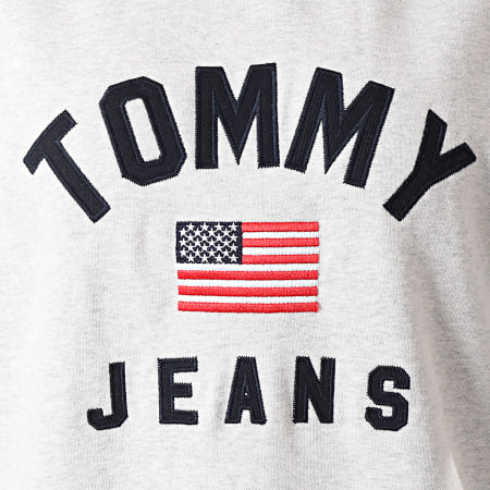 Tommy Jeans - Robe Sweat Capuche Femme Logo 7233 Gris Chiné
