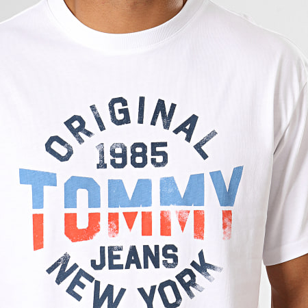 Tommy Jeans - Tee Shirt Essential Round Logo 7013 Blanc