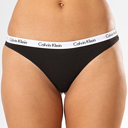 Calvin Klein - Juego De 3 Tangas Para Mujer QD3587E Negro Blanco