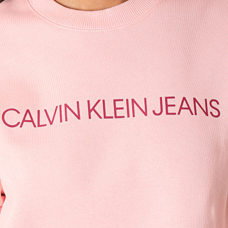 Calvin Klein - Sweat Crewneck Femme Institutional Regula 2483 Rose