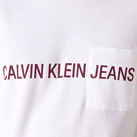 Calvin Klein - Tee Shirt Poche Instit Pique 3251 Blanc
