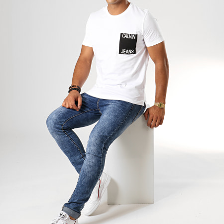 Calvin Klein - Tee Shirt Poche 3427 Blanc