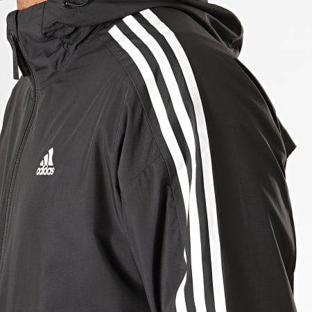 Adidas Sportswear - Veste Zippée Capuche A Bandes 3 Stripes WB Ling EK4271 Noir