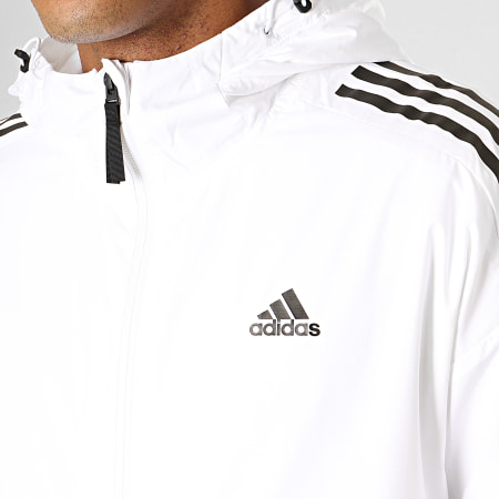 Adidas Sportswear - Veste Zippée Capuche A Bandes 3 Stripes WB Ling EK4272 Blanc