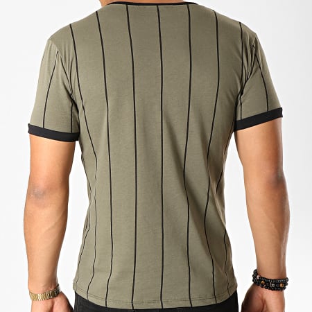 Frilivin - Tee Shirt A Rayures 5351 Vert Kaki