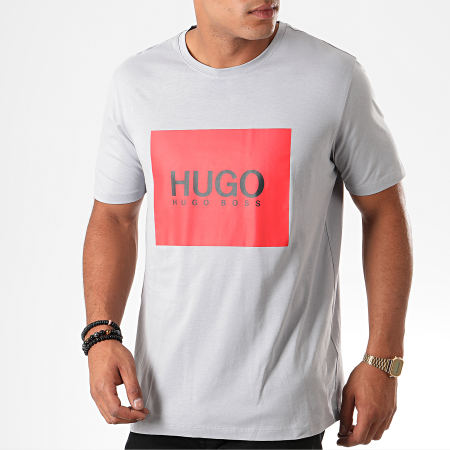 HUGO - Tee Shirt Dolive 194 50414225 Gris Rouge