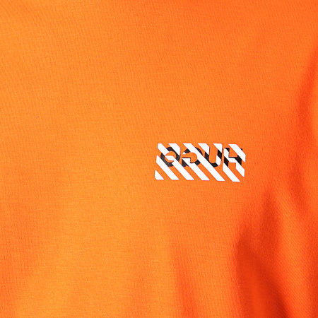 HUGO - Tee Shirt Manches Longues Reverse Logo Dyderabad 50414452 Orange Noir