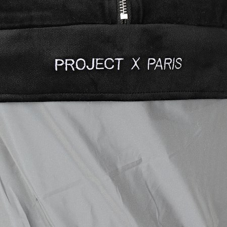 Project X Paris - Sweat Capuche Femme Col Zippé F192018 Noir Gris Réfléchissant