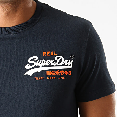 Superdry - Tee Shirt Vintage Logo Racer M1000061A Bleu Marine