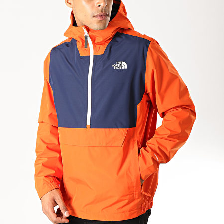 The North Face - Coupe-Vent Waterproof 3XZM Orange Bleu Marine