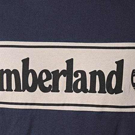 Timberland - Tee Shirt Cut And Sew Logo 1OA4 Bleu Marine Ecru Noir