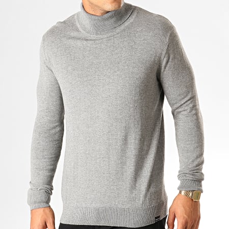 Deeluxe - Pull Col Roulé Rollup Pu Gris Chiné