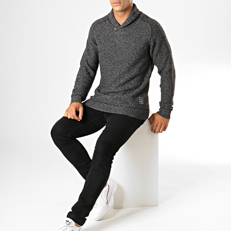 Jack And Jones - Pull Col Amplified Money Gris Anthracite Chiné