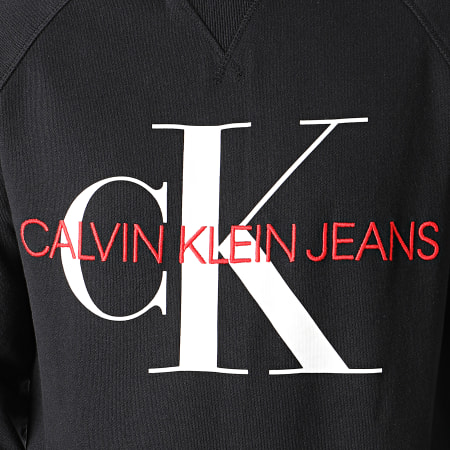 Calvin Klein - Sweat Crewneck Washed Relax Monogram 3222 Noir