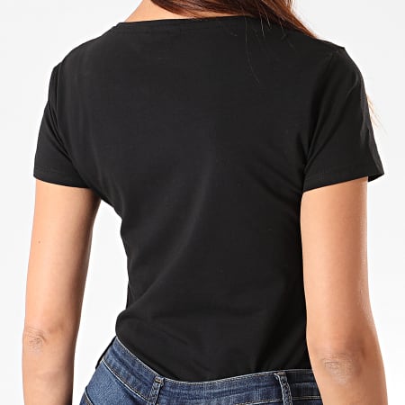 Kaporal - Tee Shirt Slim Femme Xail Noir Doré Argenté