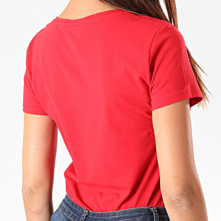 Kaporal - Tee Shirt Slim Col V Femme Xavra Rouge