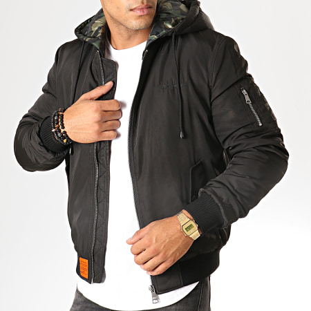 Blouson Bomber Homme D'hiver Avec Capuche Amovible - Style Chicago08, Polyester, Coupe Ample, 5 Poches