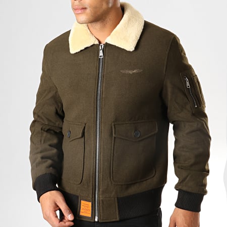 Bombers Original - Bomber Col Mouton Aviator Vert Kaki