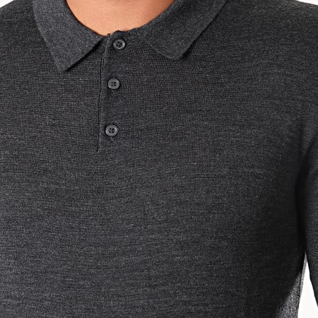 Celio - Pull Col Polo Italian Gris Anthracite Chiné