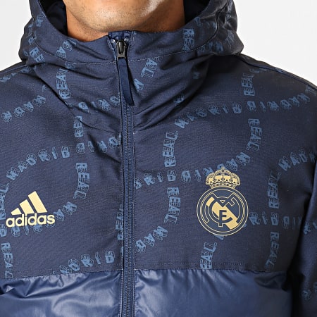 Adidas Sportswear - Doudoune A Capuche Real Madrid DX8706 Bleu Marine Doré