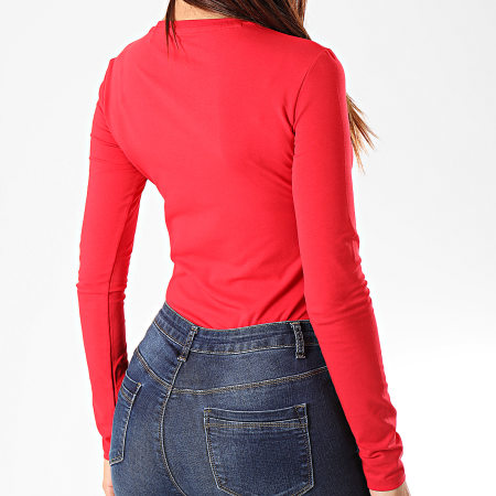 Guess - Tee Shirt Slim Femme Manches Longues W94I88-K7DE0 Rouge