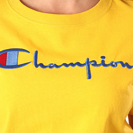 Champion - Tee Shirt Crop Femme Manches Longues 112198 Jaune