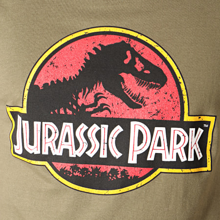 Jurassic Park - Tee Shirt Jurassic Park Vintage Logo Vert Kaki