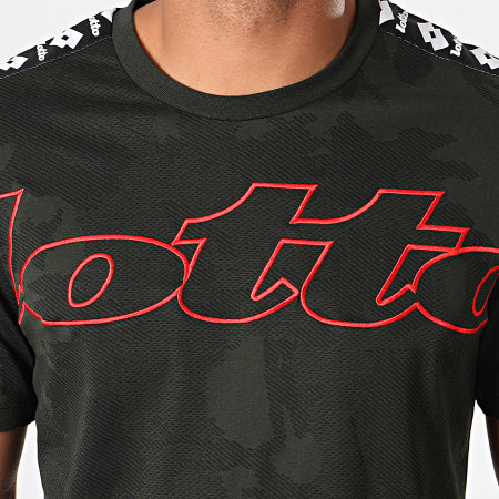Lotto - Tee Shirt A Bandes Athletica III 211759 Vert Kaki Camouflage