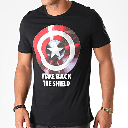 Captain America - Tee Shirt MEAMERCTS043 Noir