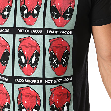 Deadpool - Tee Shirt Deadpool Tacos Heads Noir