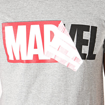 Marvel - Tee Shirt Logo Mania Marvel Gris Chiné
