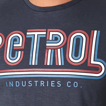 Petrol Industries - Tee Shirt Manches Longues 624 Bleu Foncé Chiné