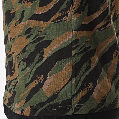 Superdry - Tee Shirt Manches Longues Vintage Logo Camo Raglan Vert Kaki Camouflage Noir