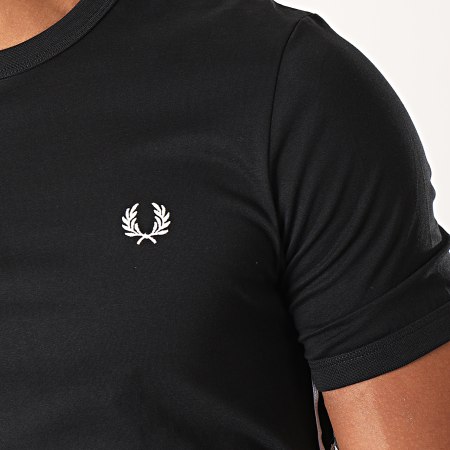 Fred Perry - Tee Shirt Taped Side M7534 Noir Blanc