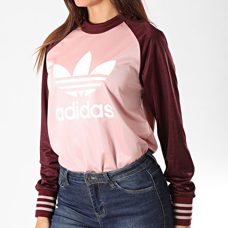 Adidas Originals - Tee Shirt Manches Longues Femme ED4792 Rose Bordeaux