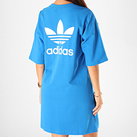 Adidas Originals - Robe Tee Shirt Femme Trefoil ED7578 Bleu Roi