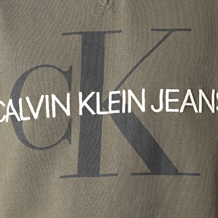 Calvin Klein - Sweat Crewneck Washed Relax Monogram 3222 Vert Kaki