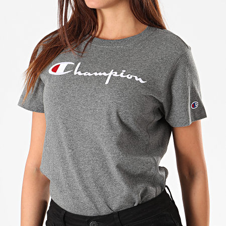 Champion - Camiseta Mujer 110992 Heather Antracita Gris